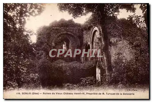 Cartes postales Senlis Oise Ruines du Vieux Chateau Henri IV Propriete de M Turquest de la Boisserie