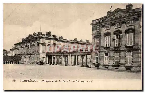 Cartes postales Compiegne Perspective de la Facade du Chateau