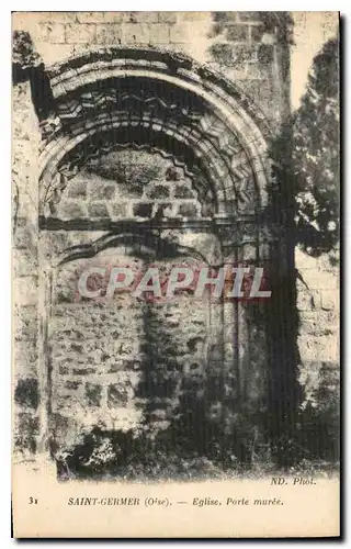 Cartes postales Saint Germer Oise Eglise Porte muree