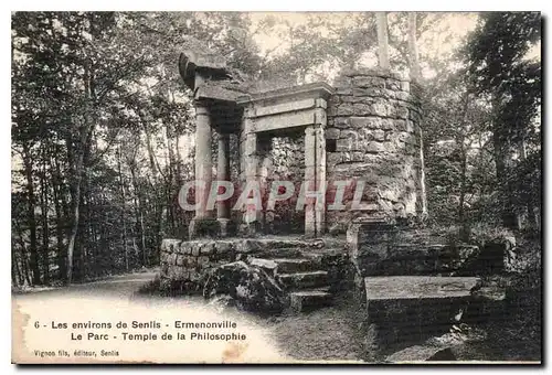 Ansichtskarte AK Les environs de Senlis Ermenonville Le Parc Temple de la Philosiphie