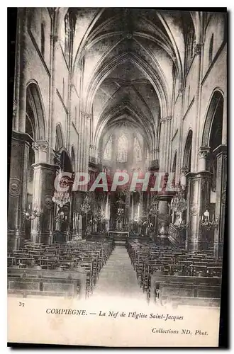 Cartes postales Compiegne La Nef de l'Eglise Saint Jacques