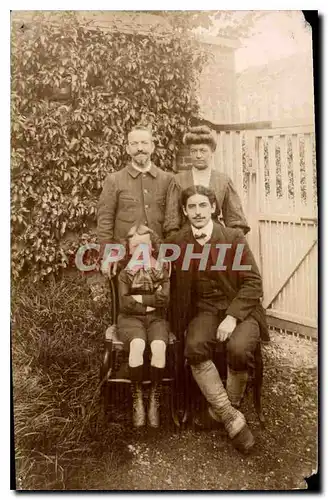 CARTE PHOTO Enfants Homme Militaria