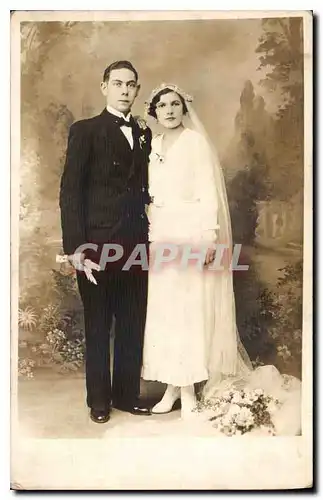 CARTE PHOTO Femme Mariage