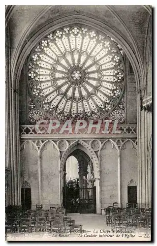 Ansichtskarte AK Saint Germer de Fin Oise La Chapelle Abbatiale La rosace Le couloir interieur de l'eglise