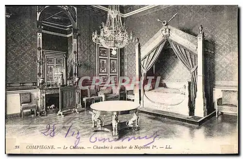 Cartes postales Compiegne Le Chateau Chambre a coucher de Napoleon 1er