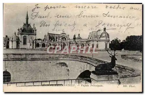 Cartes postales Chateau de Chantilly facade principale