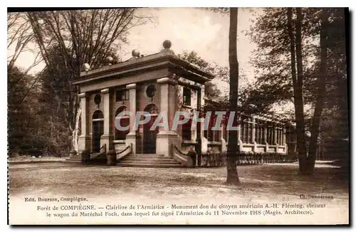 Ansichtskarte AK Foret de Compiegne Clairiere de l'Armistice monument don du citoyen du citoyen americain