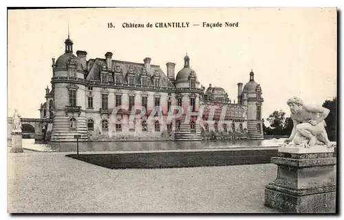 Cartes postales Chateau de Chantilly facade nord
