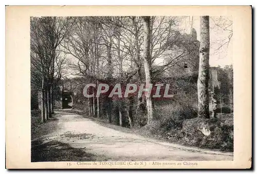 Cartes postales Chateau de Tonquedec C du N allee menant au Chateau
