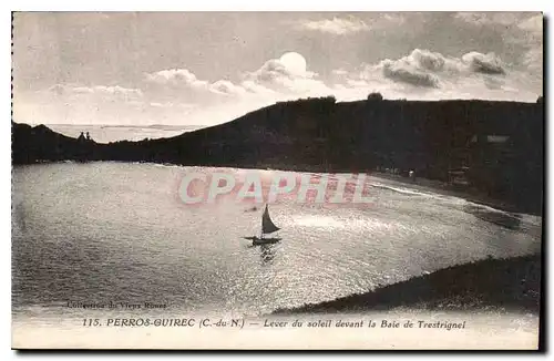 Ansichtskarte AK Perros Guirec C du N lever du soleil devant la Baie de Trestrignel