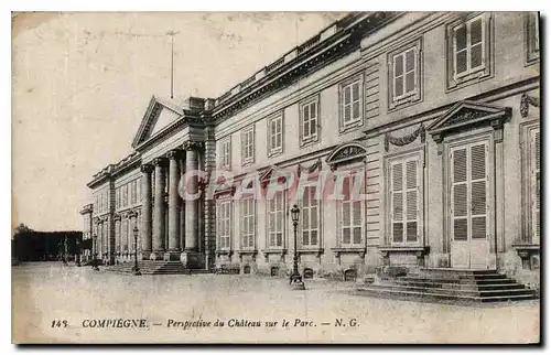 Cartes postales Compiegne Perspective du Chateau sur le Parc