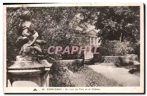 Cartes postales Compiegne un coin du Parc et le Chateau