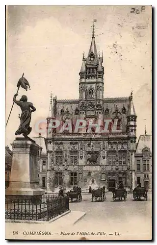 Cartes postales Compiegne Place de l'Hotel de Ville