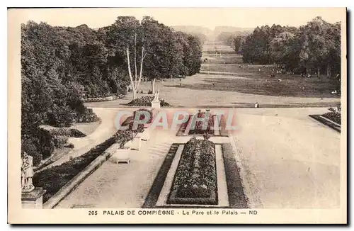 Cartes postales Palais de Compiegne le Parc et le Palais