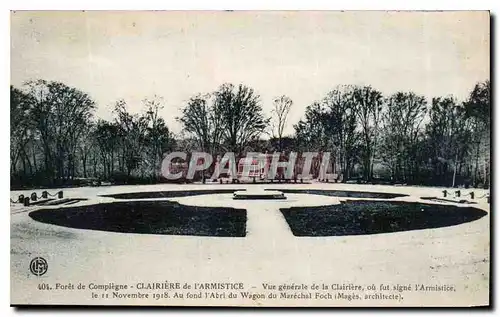 Cartes postales Foret de Compiegne Clairiere de l'Armistice vue generale de la Clairiere ou fut signe l'Armistic