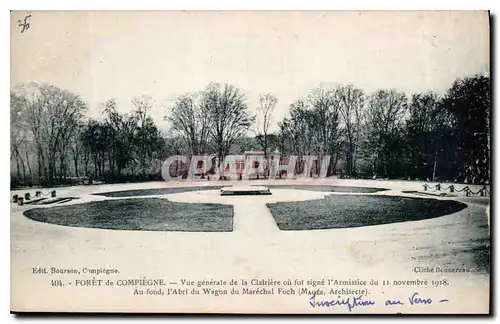 Cartes postales Foret de Compiegne vue generale de la Clairiere ou fut signe l'Armistice le 11 Novembre 1918 au