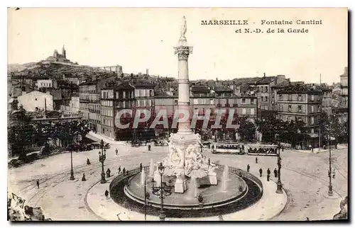 Ansichtskarte AK Marseille Fontaine Cantini et N d de la Garde