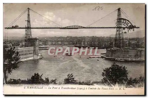 Ansichtskarte AK Marseille le Pont Transbordeur 1905 a l'entree du Vieux Port