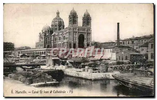 Ansichtskarte AK Marseille Canal St jean et Cathedrale