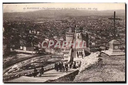 Cartes postales Marseille vue d'ensemble prise de Notre Dame de la Garde