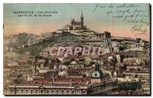 Cartes postales Marseille vue generale sur N D de la Garde