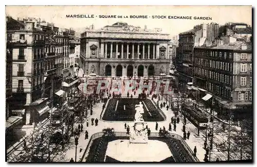 Ansichtskarte AK Marseille Square de la Bourse Stock Exchange Garden