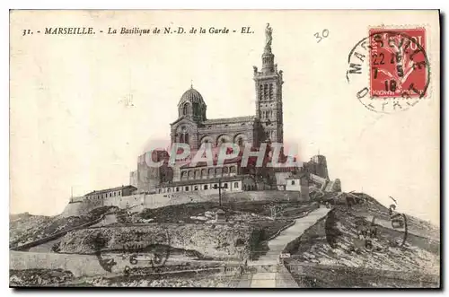 Cartes postales Marseille la Basilique de N d de la Garde