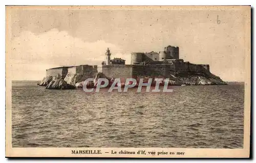 Cartes postales Marseille le Chateau d'If vue prise en Mer