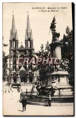 Cartes postales Marseille Monument des Mobiles et l'eglise des Reformes