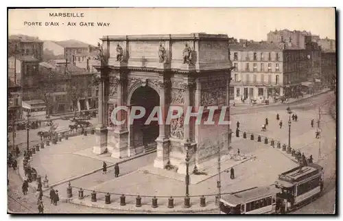 Ansichtskarte AK Marseille Porte d'Aix Tramway