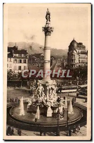 Ansichtskarte AK Marseille Bouches du Rhone Place Castellane et la Fontaine Cantini