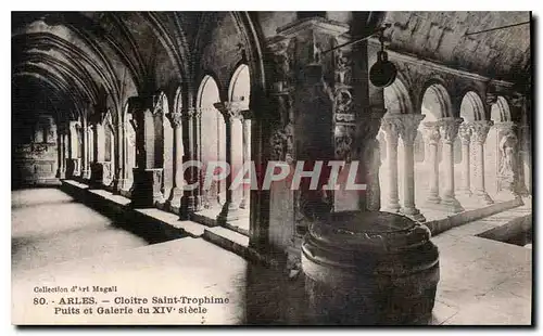 Cartes postales Arles Cloitre Saint Trophime Puits et Galerie du XIV siecle