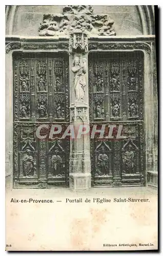 Cartes postales Aix en Provence portail de l'Eglise Saint Sauveur