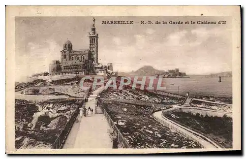 Cartes postales Marseille N D de la Garde et le Chateau d'If