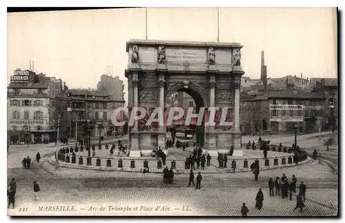 Ansichtskarte AK Marseille Arc de Triomphe et Place d'Aix