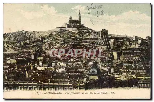 Cartes postales Marseille vue generale sur N d de la Garde