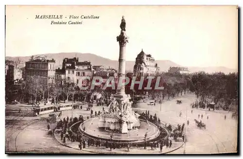 Ansichtskarte AK Marseille Place Castellane Fontaine Cantini