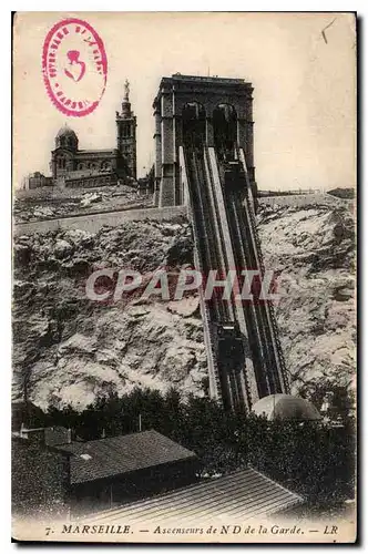 Cartes postales Marseille Ascenseurs de N D de la Garde