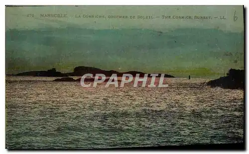 Cartes postales Marseilel la Corniche coucher de Soleil