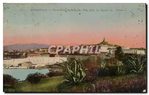 Ansichtskarte AK Marseille Notre Dame de la Garde vue prise du Jardin du Pharo