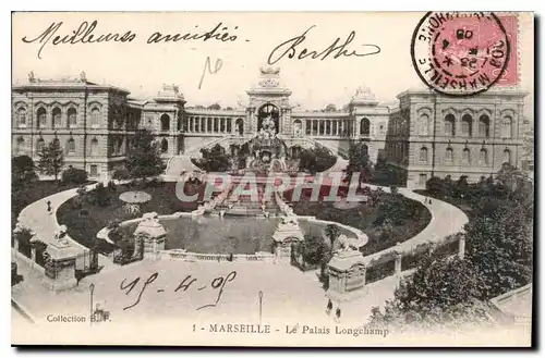 Cartes postales Marseille Le Palais Longchamp