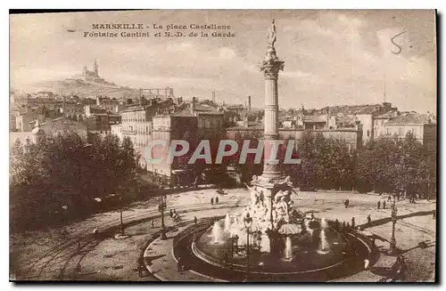 Ansichtskarte AK Marseille la Place Castellane Fontaine Cantini et N D de la Garde