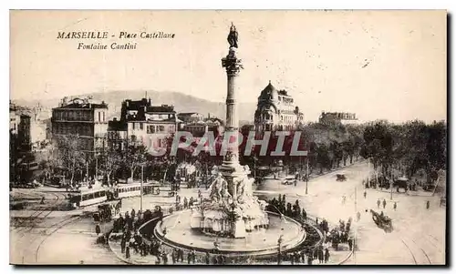 Ansichtskarte AK Marseille Place Castellane Fontaine Cantini