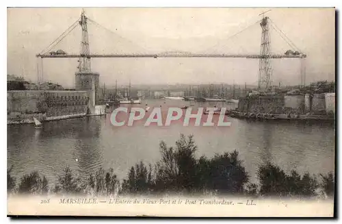 Ansichtskarte AK Marseille l'Entree du Vieux port et le Pont Transbordeur