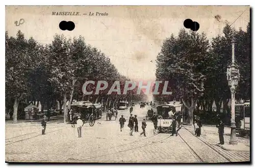 Cartes postales Marseille le Prado Tramways