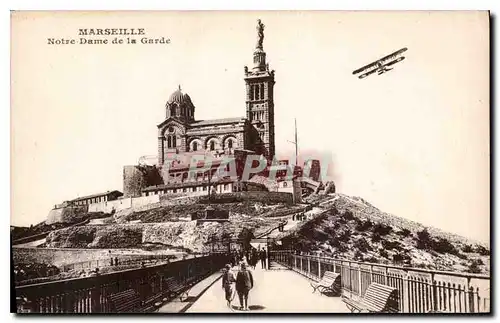 Ansichtskarte AK Marseille Notre Dame de la Garde Avion Aviation