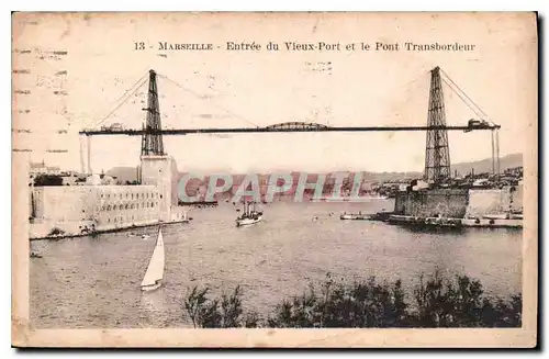 Ansichtskarte AK Marseille Entree du Vieux Port et le Pont Transbordeur