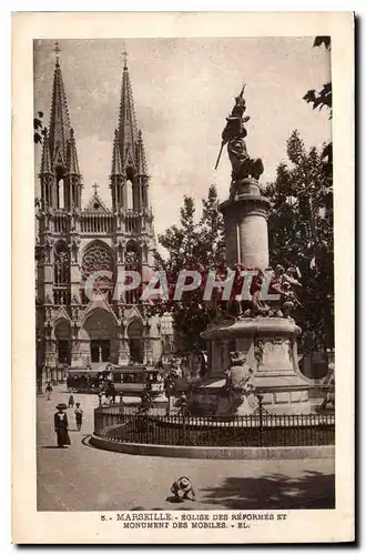 Ansichtskarte AK Marseille Eglise des reformes et Monument des Mobiles