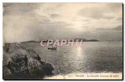 Cartes postales Marseille la Corniche Coucher de Soleil