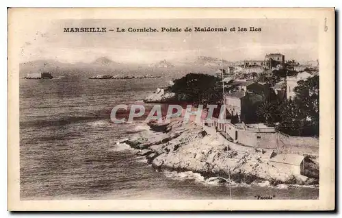 Ansichtskarte AK Marseille la Corniche Pointe de maldorme et les Iles